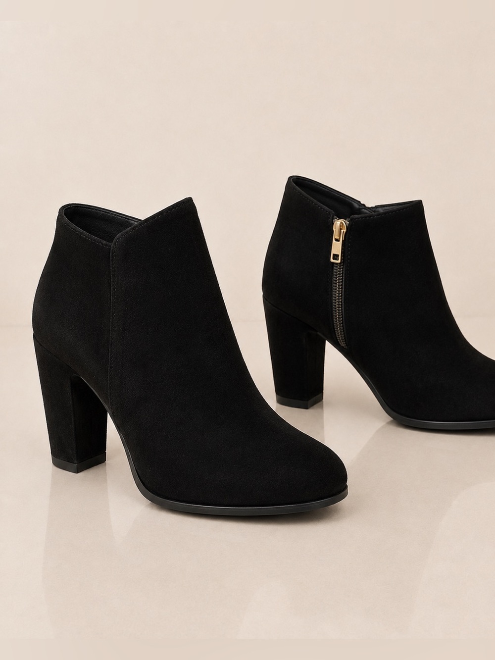 Steve Madden “Panelope” Black Suede Ankle Booties – Size 7.5